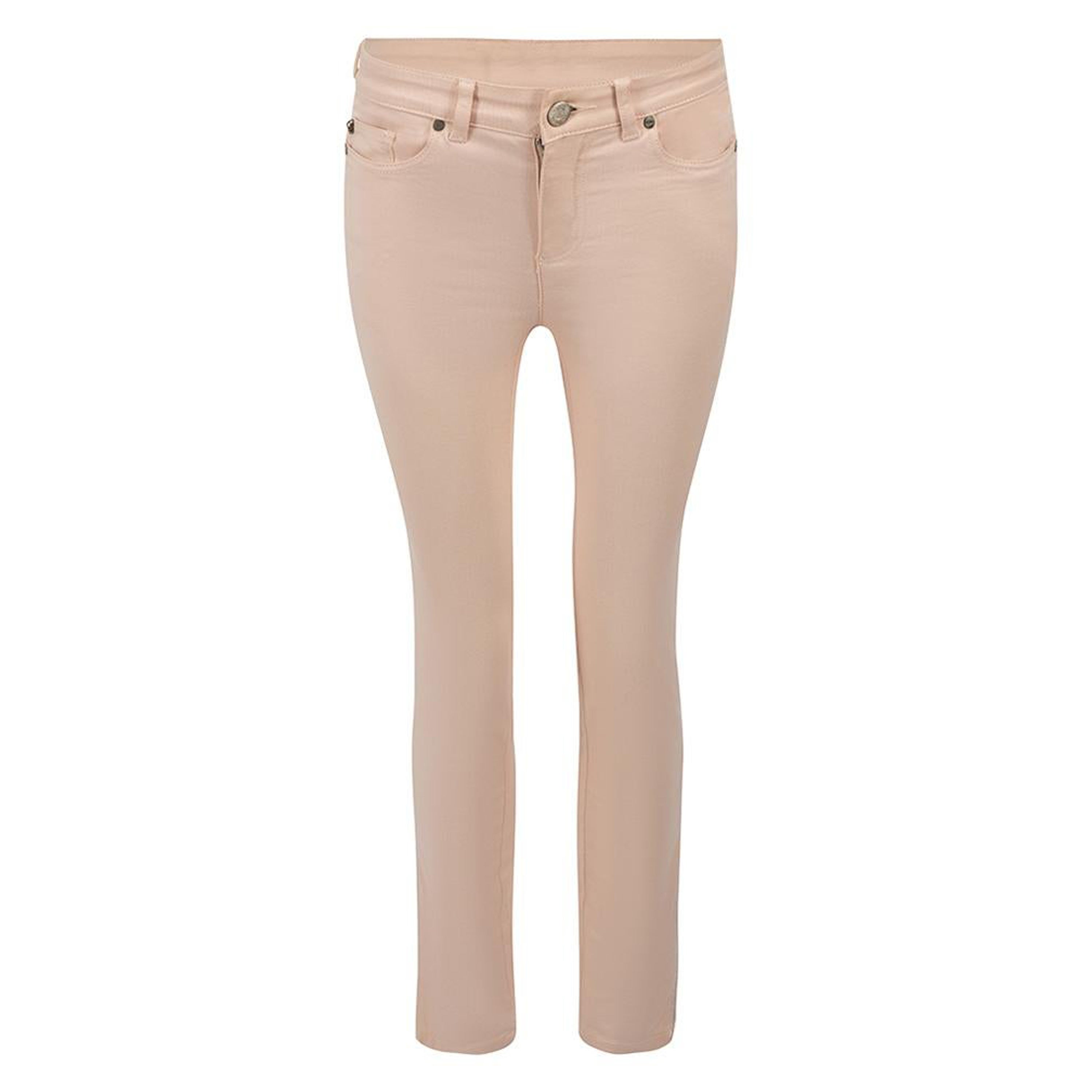 Pink Cotton Silver Trim Slim Jeans Size XS For Sale