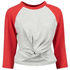 T by Alexander Wang Red & Grey Long Sleeves T-Shirt Size S