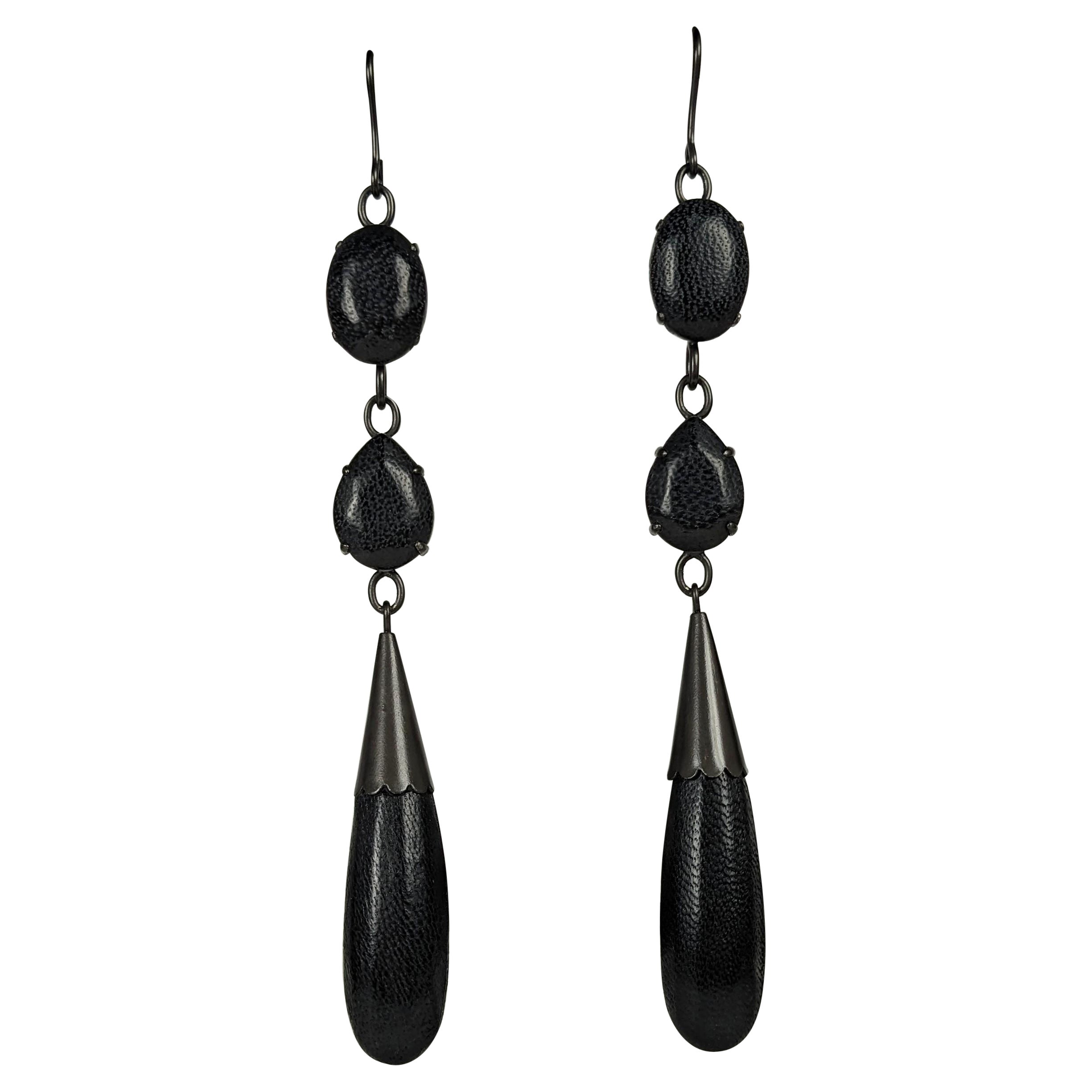 Jean Paul Gautiler Long Leather Earrings For Sale