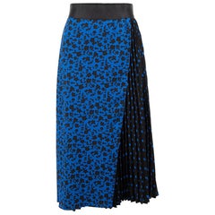 Blue Asymmetric Pleated Skirt Size XS