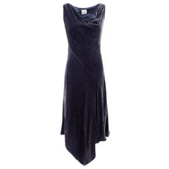 Indigo Velvet Cowl Neck Midi Dress Size M