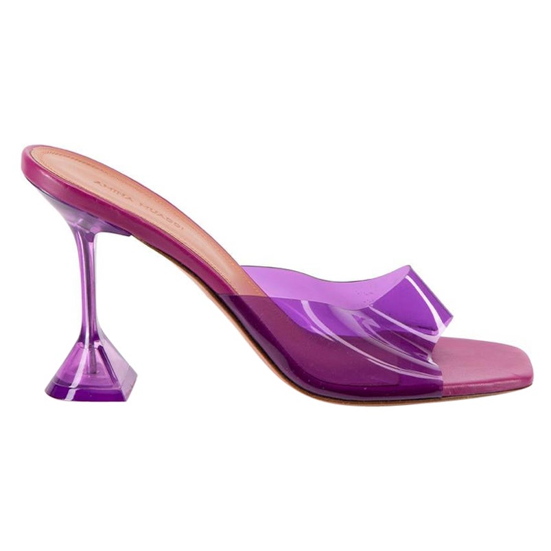Purple Lupita Transparent Mule Sandals Size IT 41