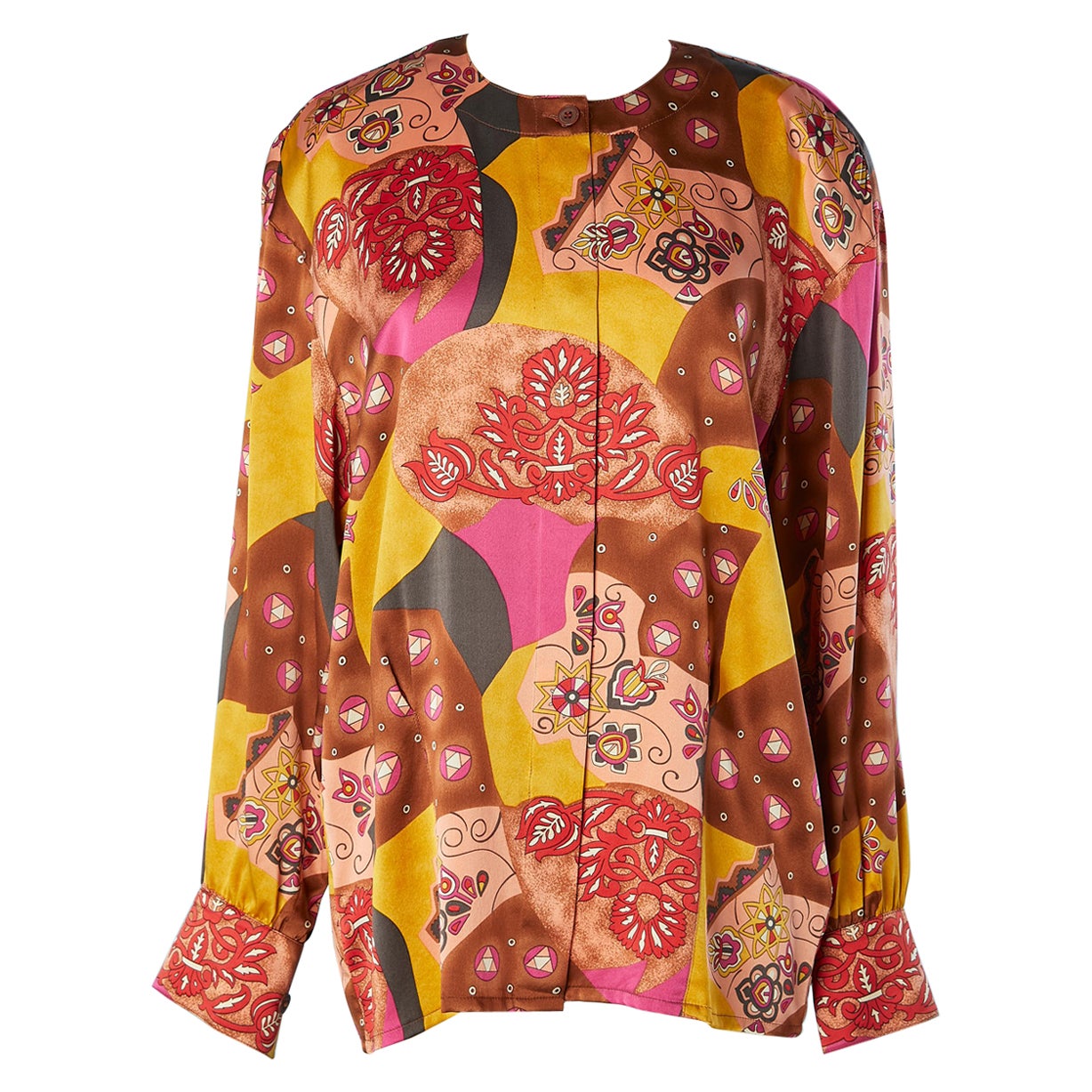 Abstract printed silk shirt Escada by Margaretha Ley 