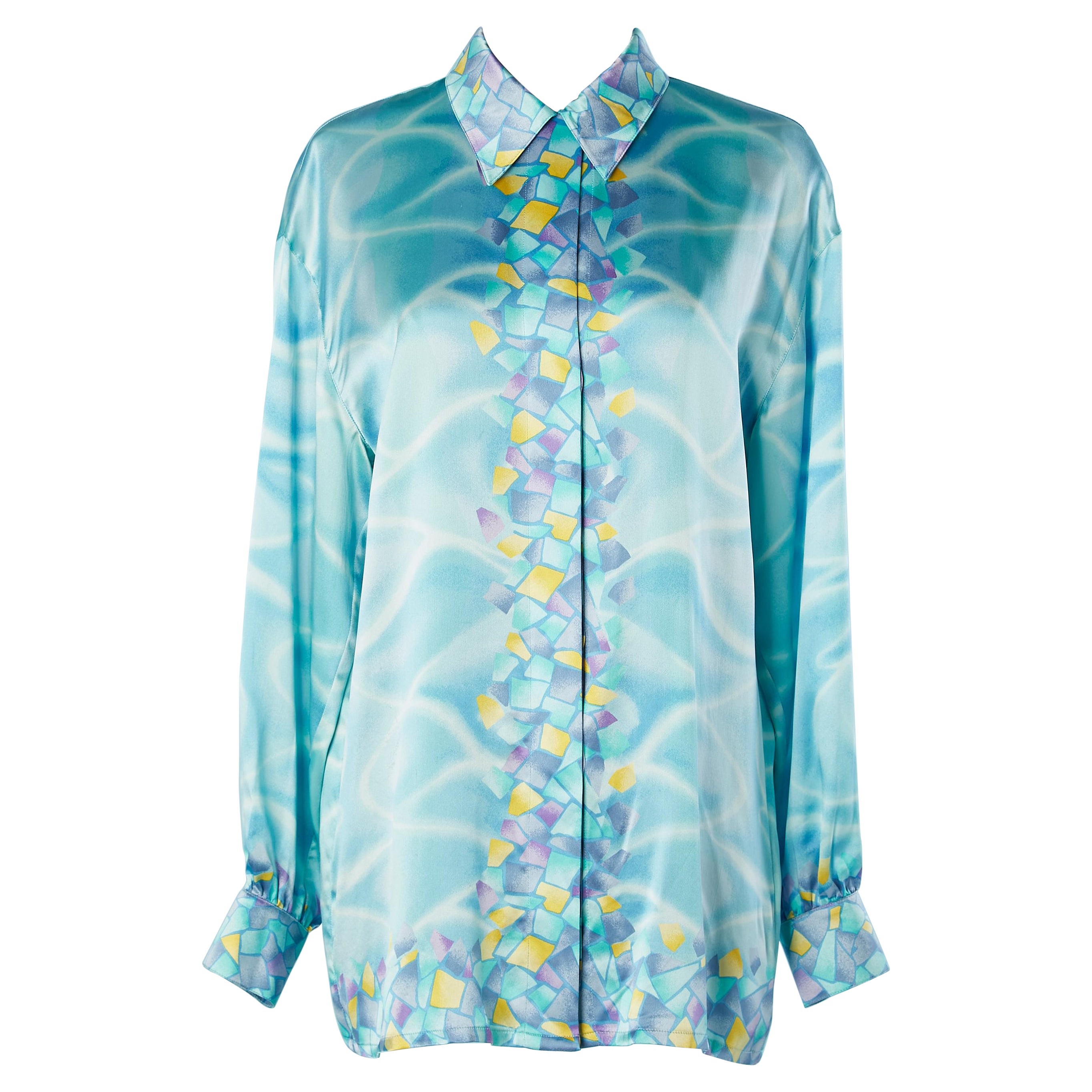 Silk abstract printed shirt Escada by Margaretha Rey  For Sale