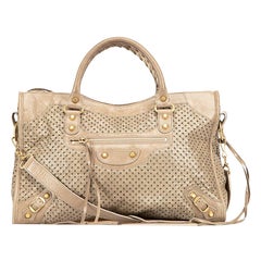 Balenciaga Damen-Motocross Classic City Giant 12 Tasche aus Leder in Taupe