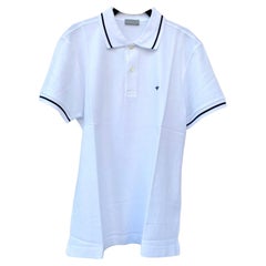 Dior - T-shirt polo en coton blanc. 