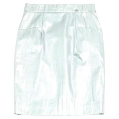 13A Chanel silver coated canvas skirt FR40/42