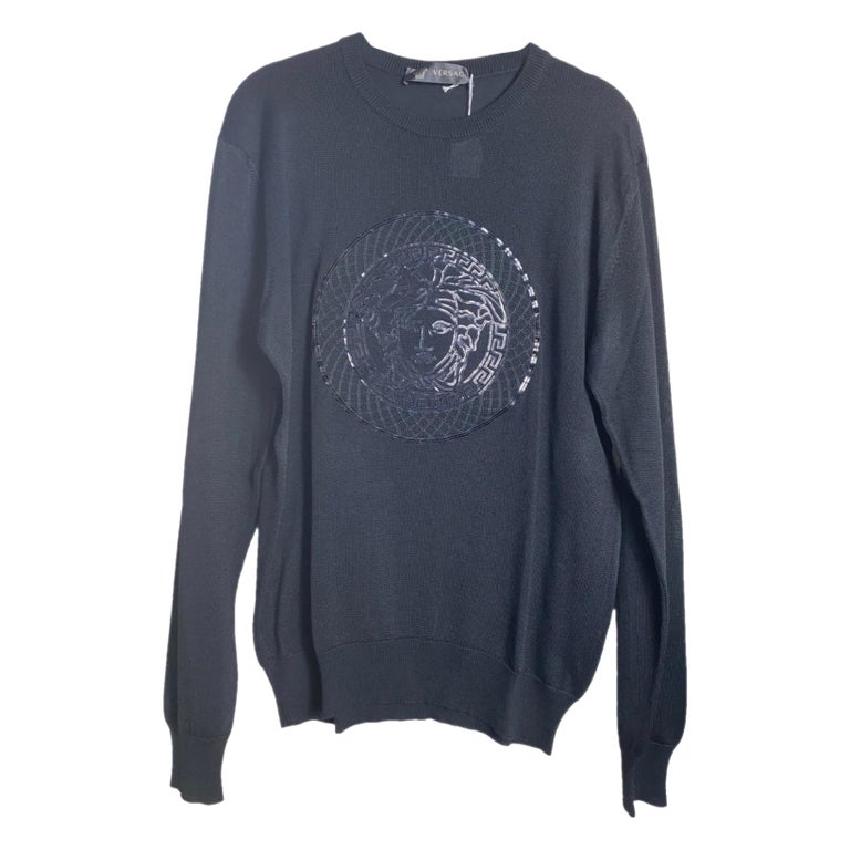 Versace Black Medusa sweater. For Sale at 1stDibs