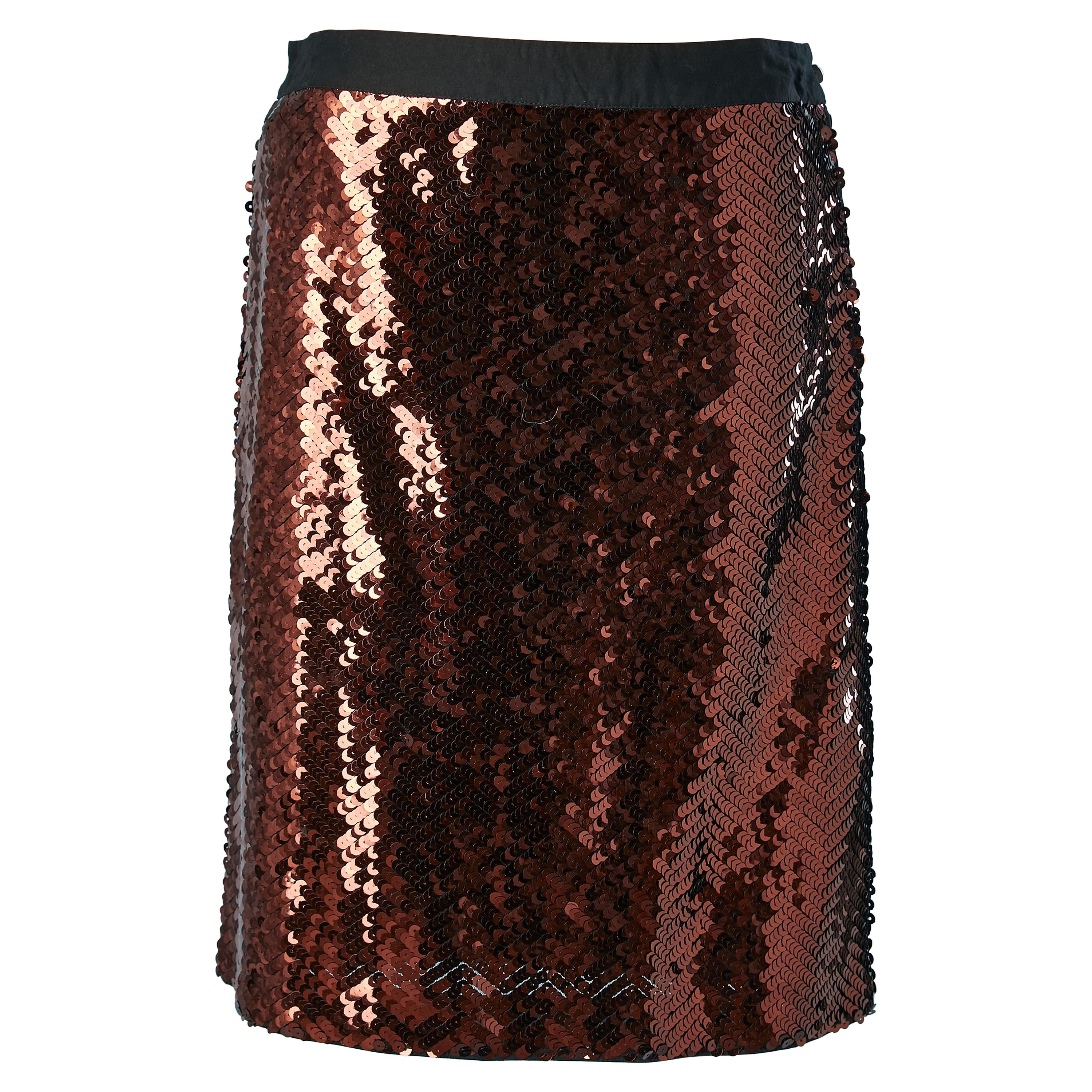 Copper sequin skirt See by Chloé For Sale