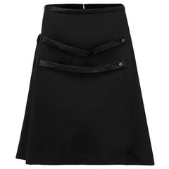 Black Wool Satin Accent Skirt Size L