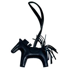 Hermes So Black Rodeo Pegasus Leather Bag Charm PM