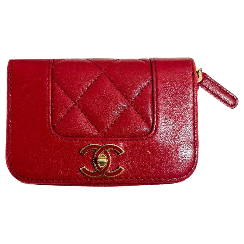 Chanel Leather Mini Handbag/Wallet For Sale at 1stDibs