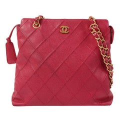 Chanel Um 2000 Made Caviar Skin Wild Stitch CC Mark Tote Bag Rose Pink