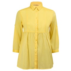 Burberry Brit Yellow 3/4 Length Sleeves Blouse Size S