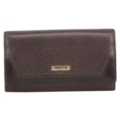 Burberry Women's Brown Leather Flap Continental Wallet