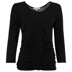 Black Ruched Detail 3/4 Sleeve Top Size M
