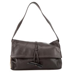 Burberry Women's Brown Leather Haymarket Horn Shoulder Bag