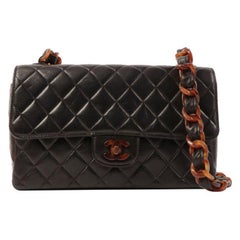 Chanel Around 1995 Made Tortoiseshell Classic Flap Chain Bag 25Cm Black