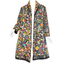 1960s Coat Fully Embroidered with Raffia Flowers