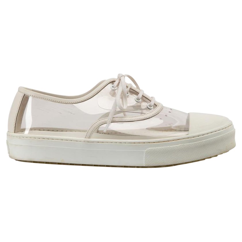White Transparent PVC Panel Low Trainers Size IT 38 For Sale