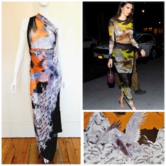 Jean Paul Gaultier Japanischer Steinadler KOI Fisch Mesh Strand Pareo Top Kleid