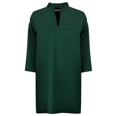 Green Satin V-Neck Mini Dress Size M