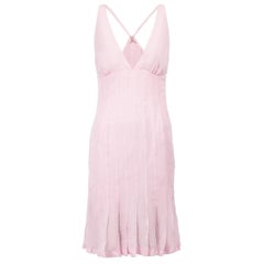 2004 Pink Silk Pleated Dress Size M