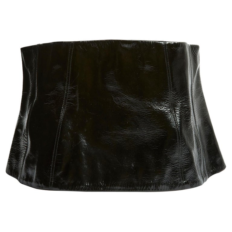 01A Chanel Patent Black FR34/36 High Waist For Sale at 1stDibs