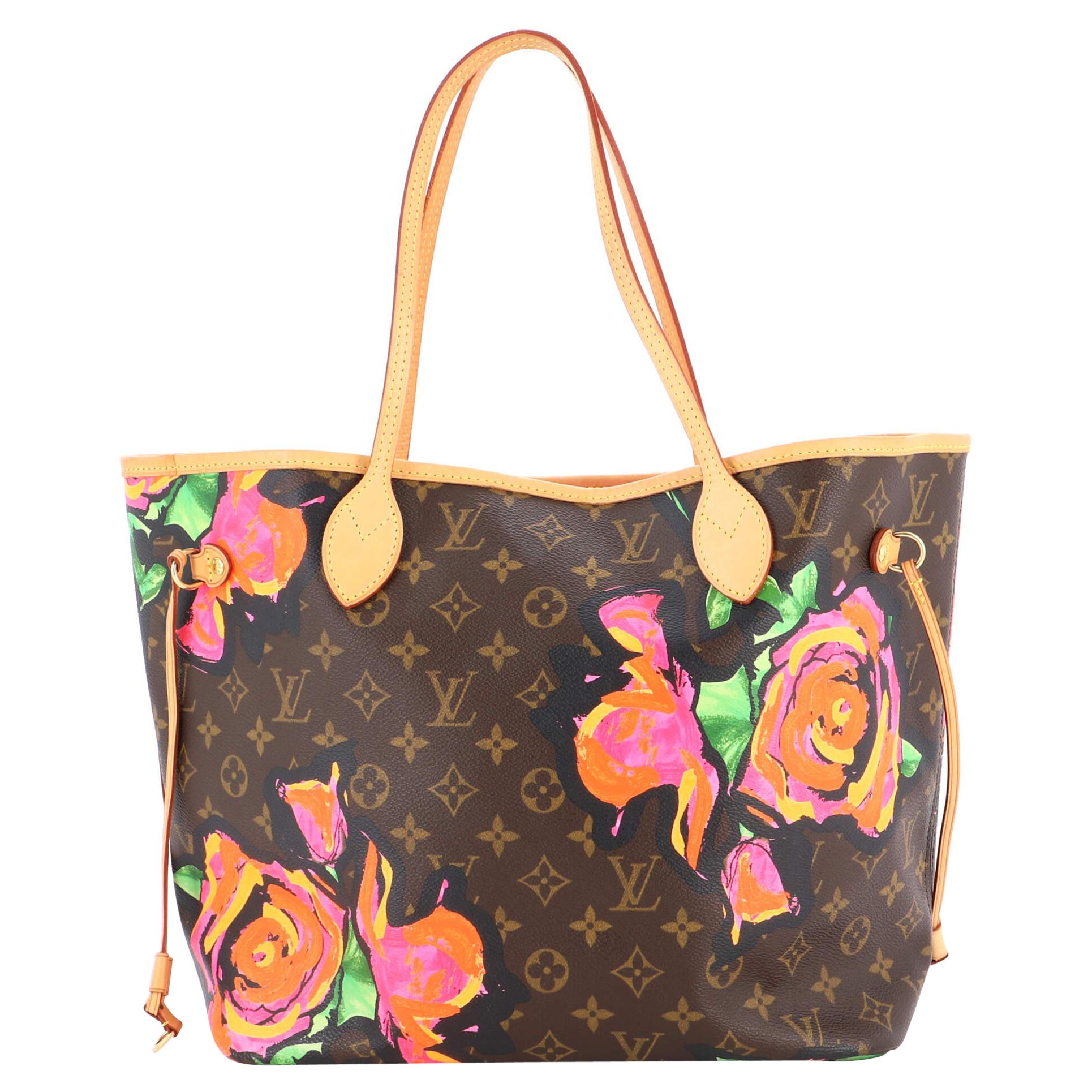 Louis Vuitton Neverfull Tote Limited Edition Monogram Roses MM