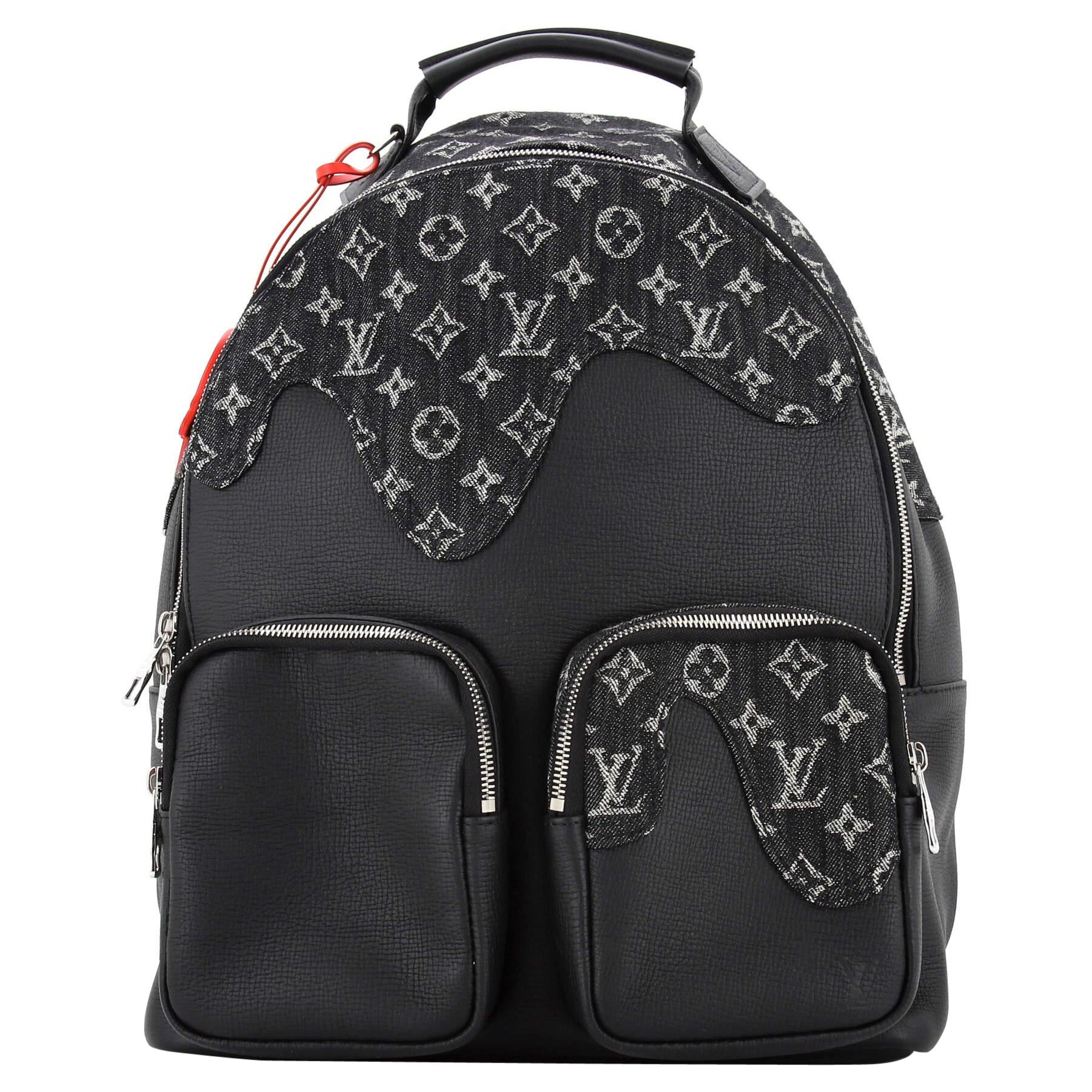 Louis Vuitton Nigo Multipocket Backpack Monogram Denim and Taurillon Leather For Sale