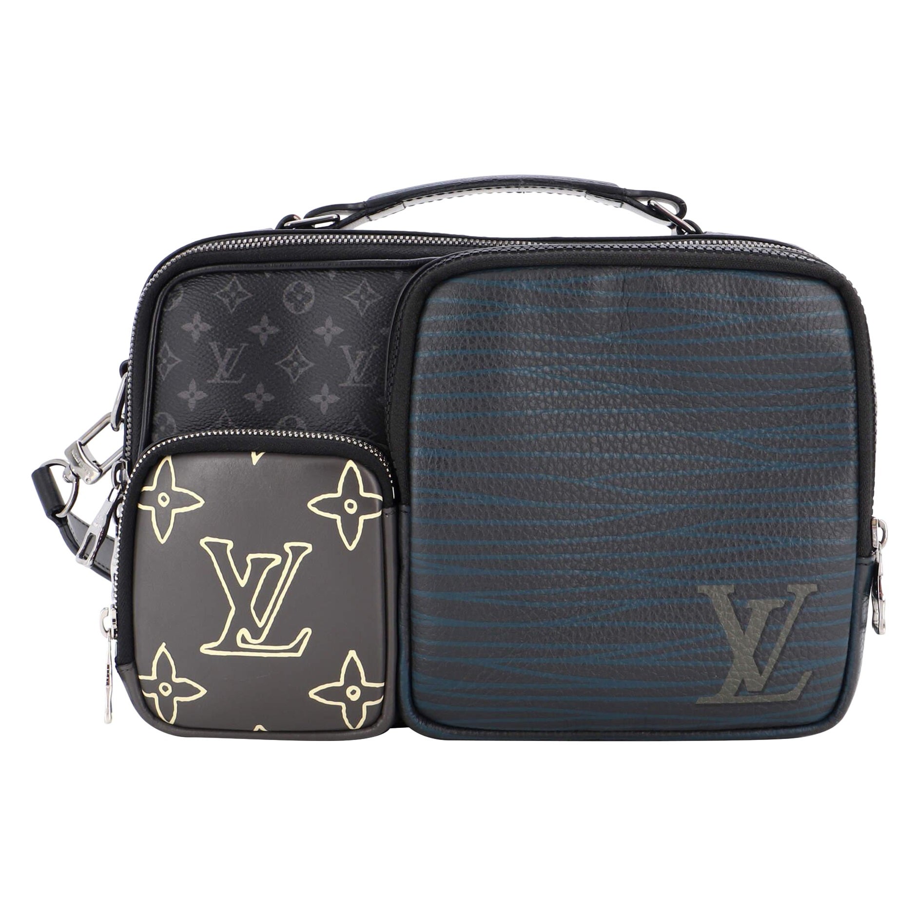 Louis Vuitton Messenger Multipocket Bag Patchwork Monogram Eclipse Canvas For Sale