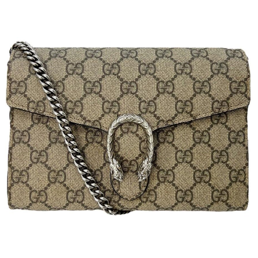 Gucci Chain Wallet Monogram GG Supreme Blooms Antique Rose in Canvas with  Silver-tone - US