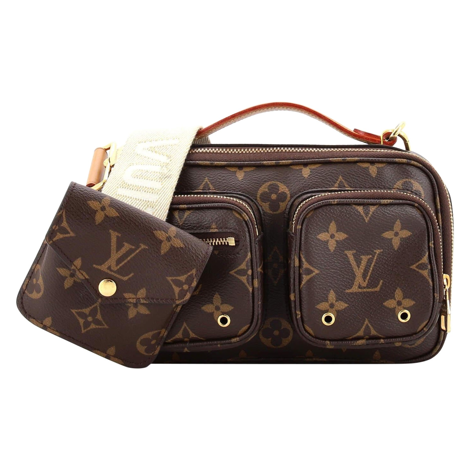 Vintage Louis Vuitton Leather Monogram Crossbody Saddle Bag at 1stDibs