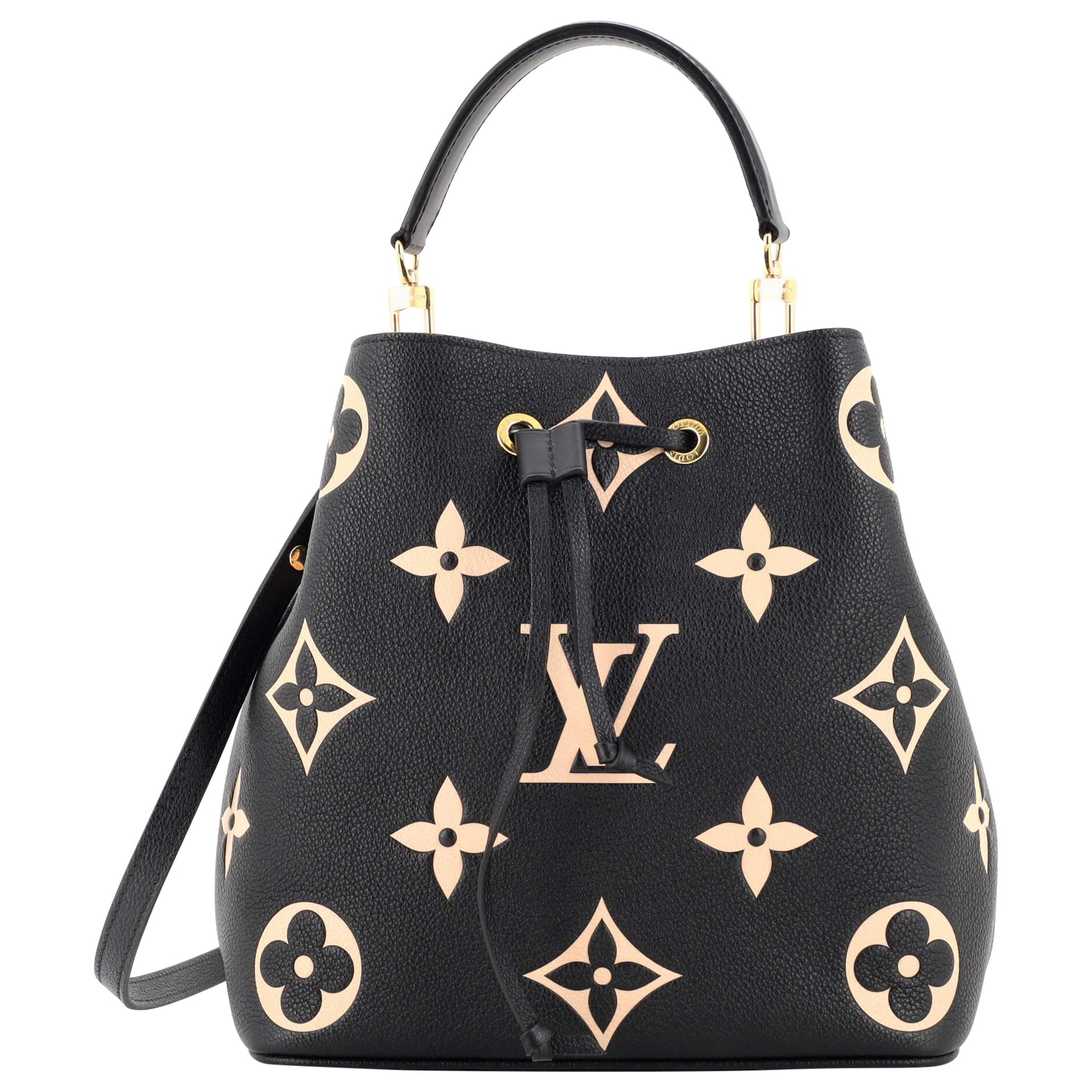 Louis Vuitton Onthego GM Bicolore Black Beige Monogram Empreinte