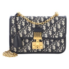 Dior Burgundy Oblique Canvas and Leather Dioraddict Flap Chain Bag Dior