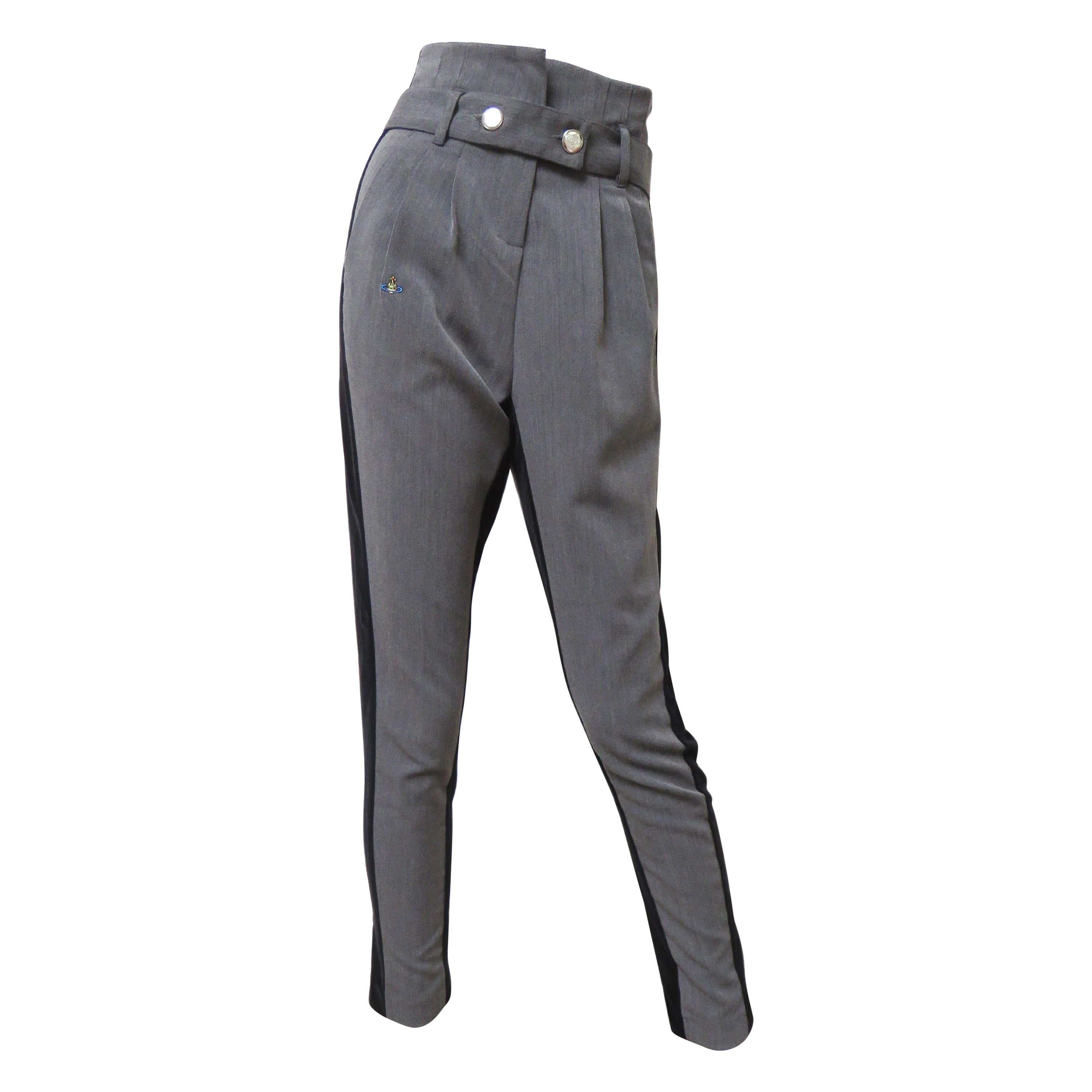 Pantaloni a blocchi di colore Vivienne Westwood con finiture nere in vendita