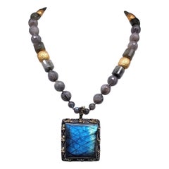 A.Jeschel Brillant Labradorite necklace with a stunning pendant.