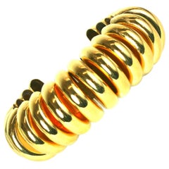Art Deco Gilded Ribbed Cuff