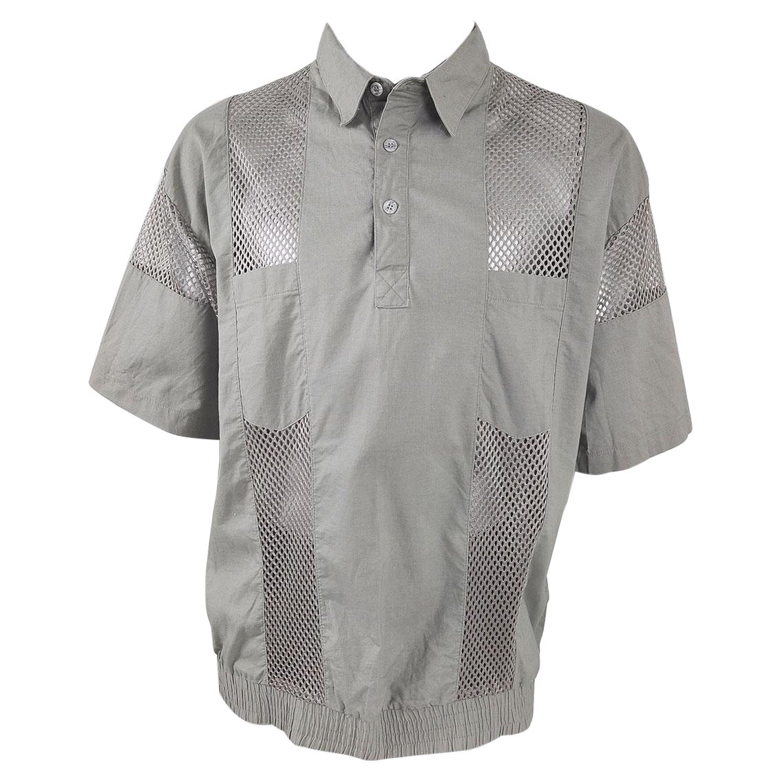 Vintage Mens See Through Mens Mesh Panel Short Sleeve Shirt, 1980s For Sale