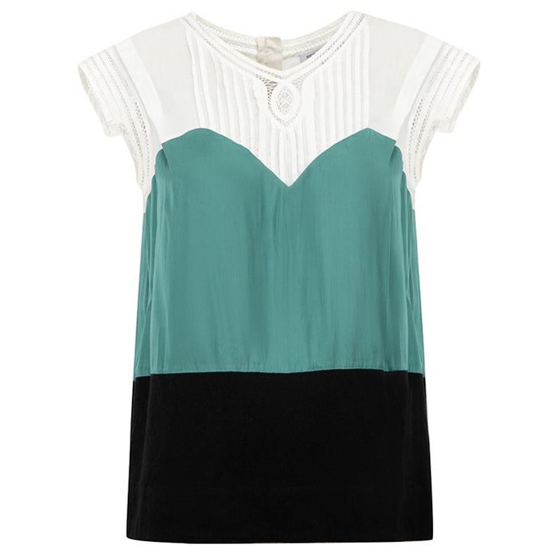 See by Chloé Colour Block Lace Interest Top Size S