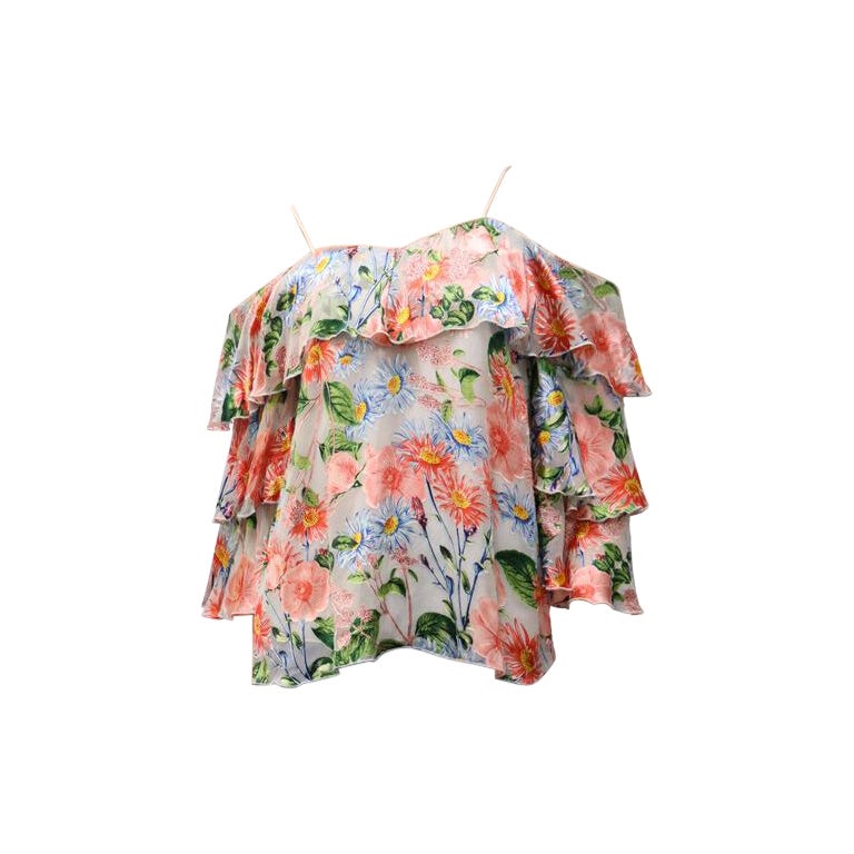Alice + Olivia Allover Floral Top Size Small For Sale