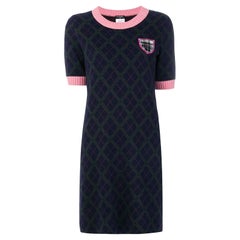 Chanel CC Patch Tartan Cashmere Dress