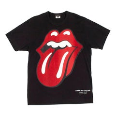 New Comme Des Garcons Homme Plus Rolling Stones Lips Print Men T-Shirt Size M