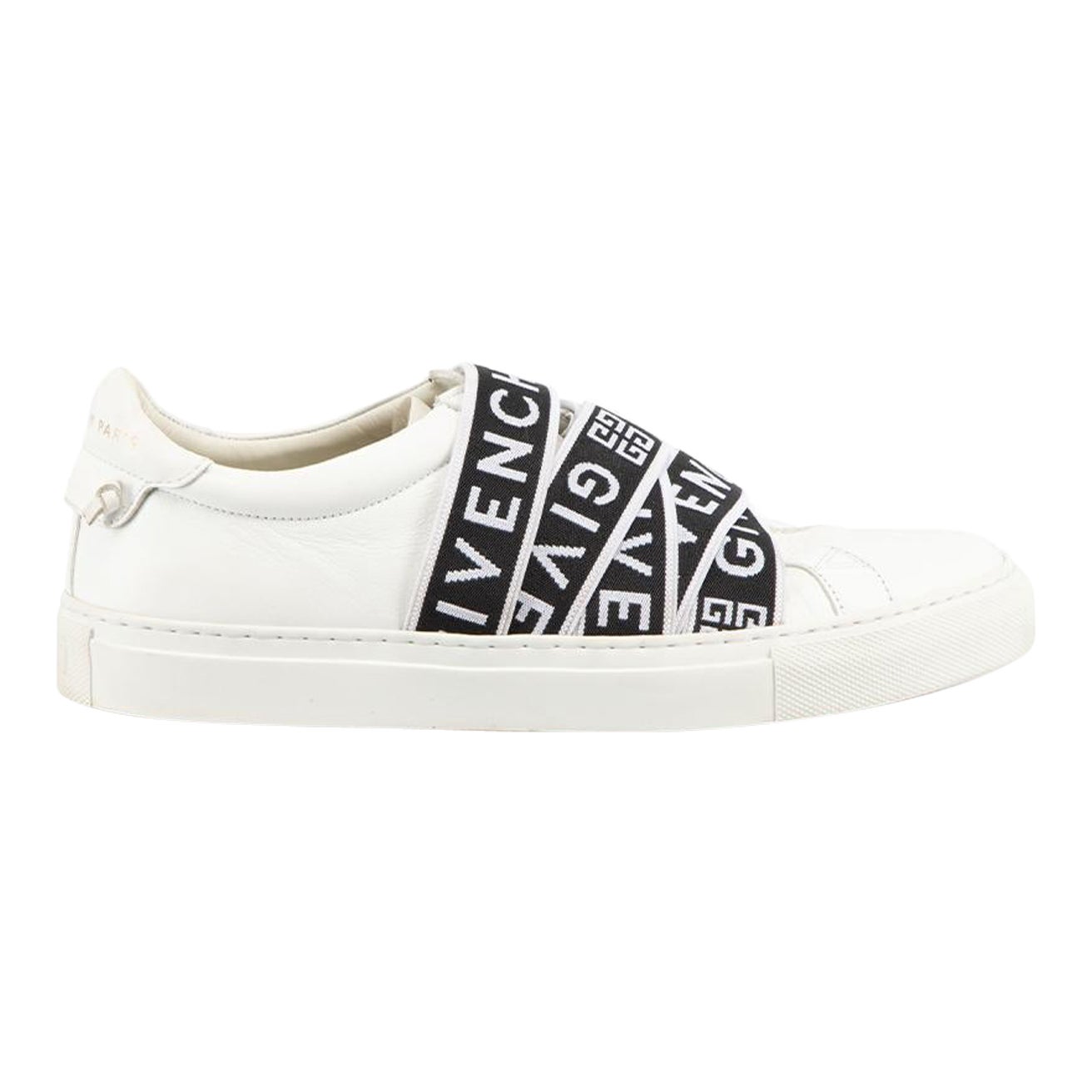 White Leather Logo Tape Low-Top Trainers Size IT 38.5 For Sale at 1stDibs