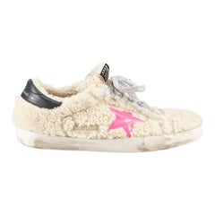 Superstar en peau de mouton crème avec accents en relief Taille IT 40