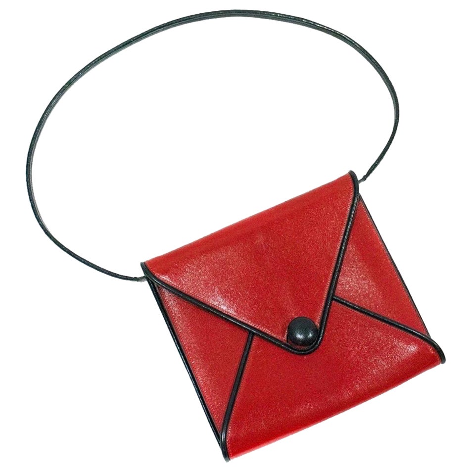 Hermes Vintage Red Leather Envelope Bag (1975)