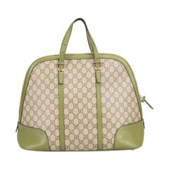 Gucci Women's Green Leather Trim GG Supreme Nice Dome Bag