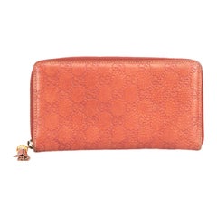 Used Gucci Women's Red Leather GG Guccisima Continental Wallet