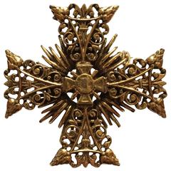 1960s Accessocraft Goldtone Maltese Cross Brooch 8