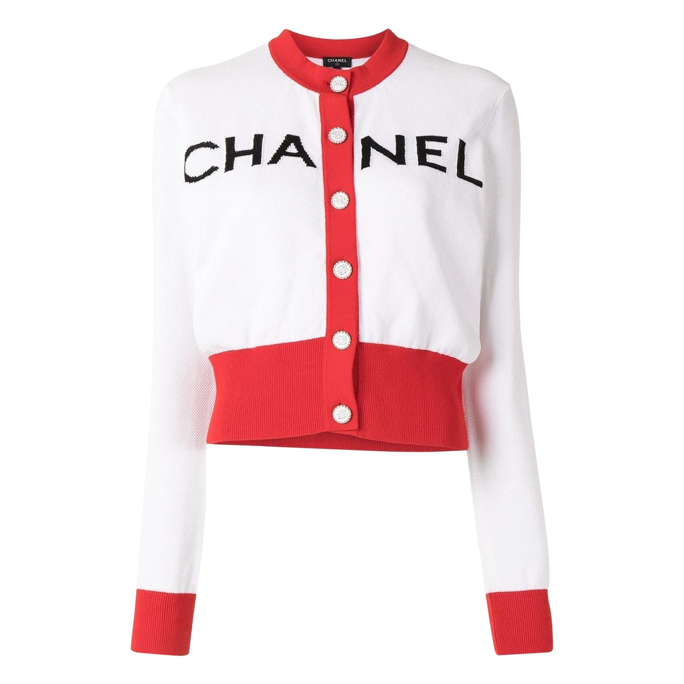 Chanel New 2019 Iconic Logo Cardigan For Sale